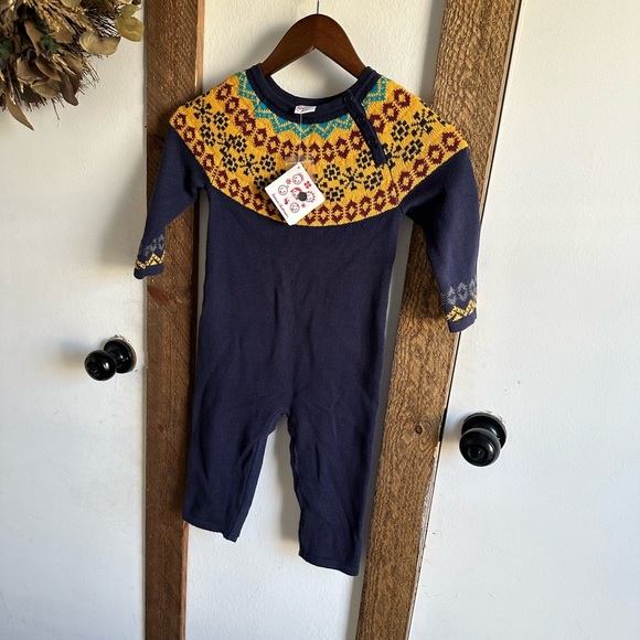 New Hanna Andersson Holiday Nordic Sweater Romper, Heavy Warm size 90 - Picture 4 of 14